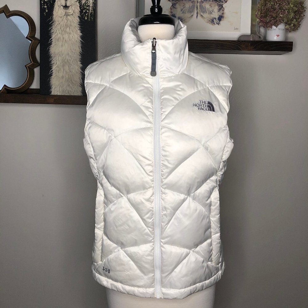White North Face Puffer 550 Vest